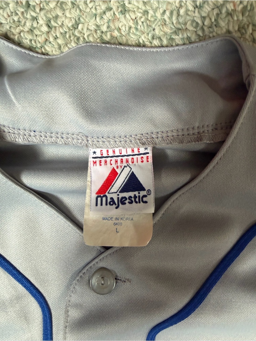 Majestic Gray and Blue Los Angeles Baseball Jersey - Picture 2 of 2